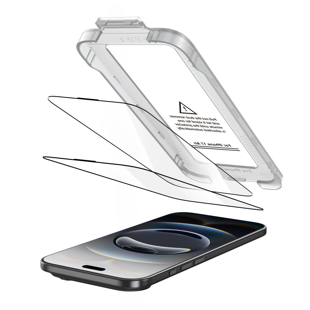 Tech-Protect Quick Set+ 2-pack tempered glass for iPhone 17 Air - blackeng