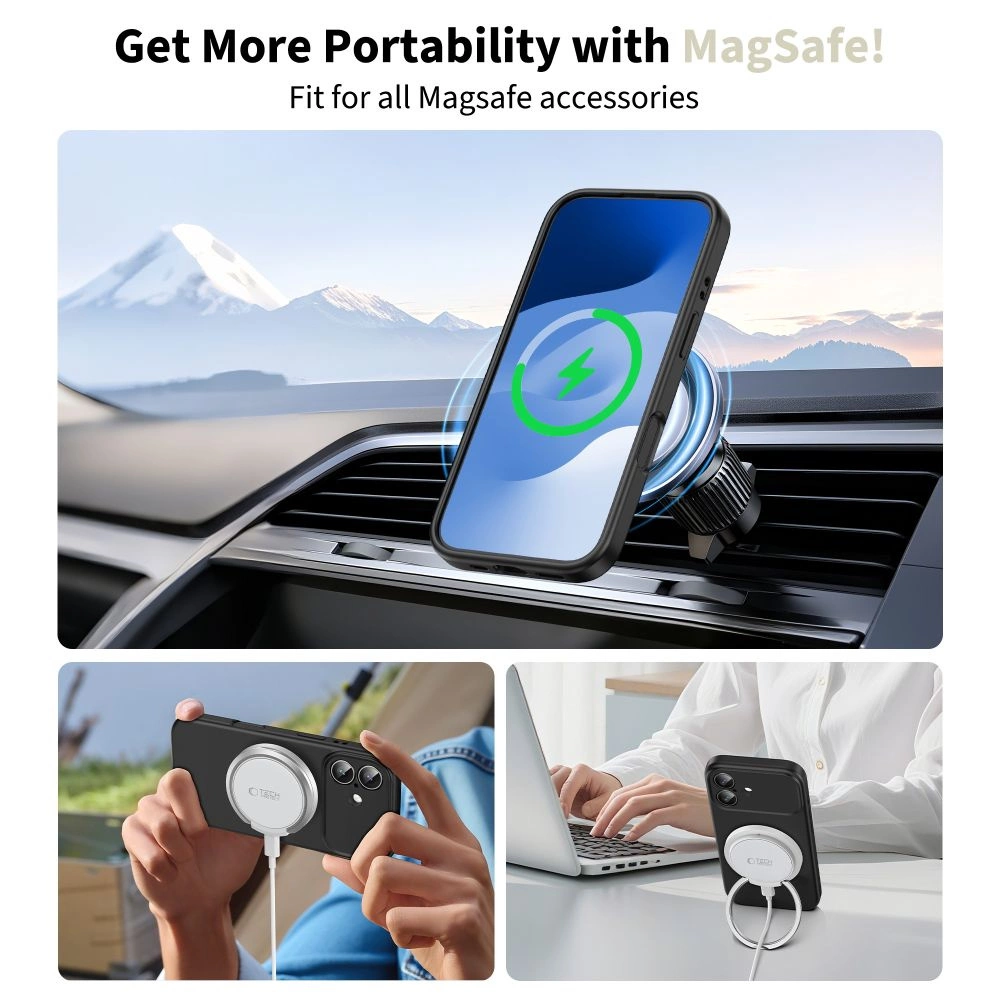 Tech-Protect Silicone MagSafe Case for iPhone 17 - Blackeng