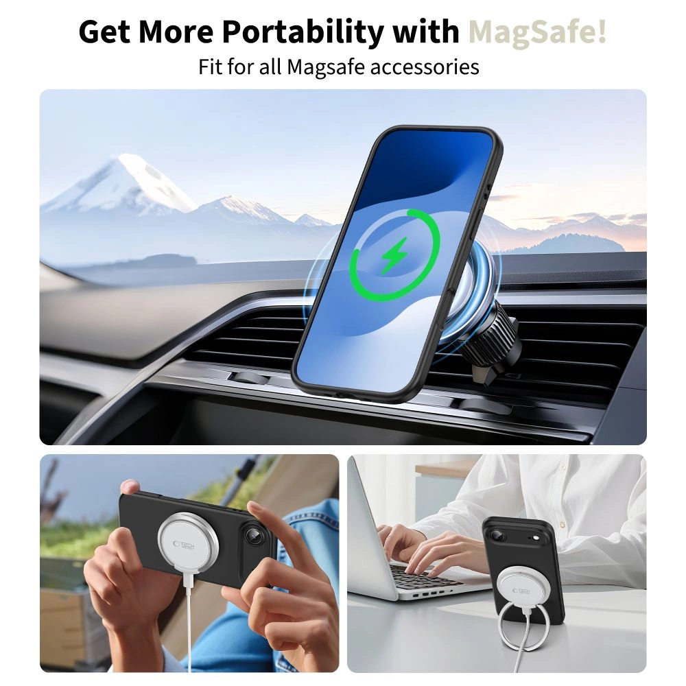 Tech-Protect Silicone MagSafe Case for iPhone 17 Air - Blackeng