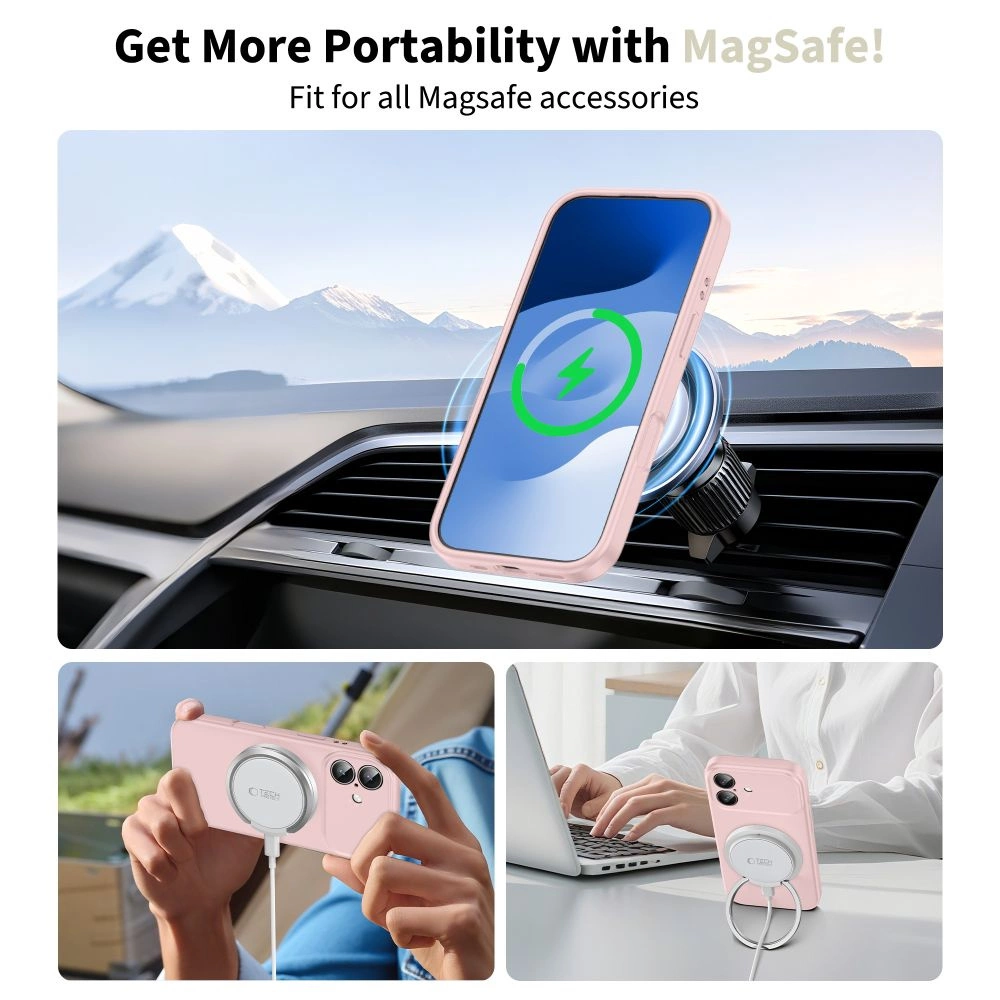 Tech-Protect Silicone MagSafe Case for iPhone 17 - Pinkeng