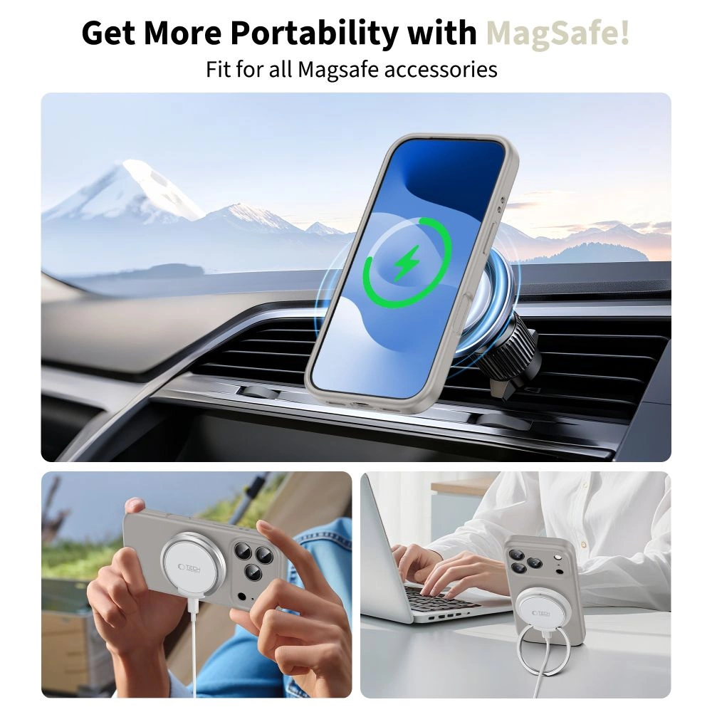 Tech-Protect Silicone MagSafe Case for iPhone 17 Pro - Grayeng