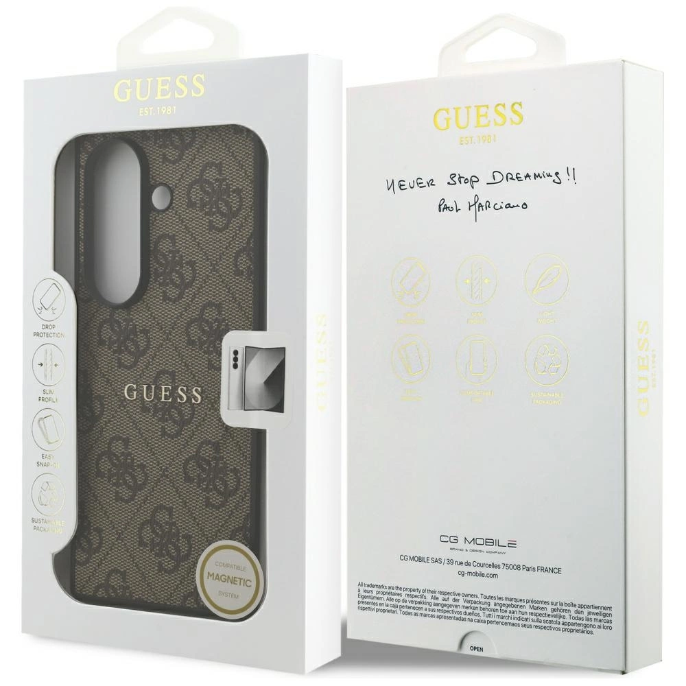 Etui Guess 4G Classic MagSafe na Samsung Galaxy Z Fold7 - brązowepol
