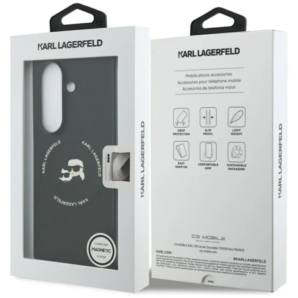 Etui Karl Lagerfeld Karl&Choupette Logo MagSafe na Samsung Galaxy Z Fold7 - czarnepol