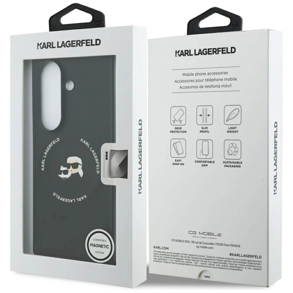 Etui Karl Lagerfeld Karl&Choupette Logo MagSafe na Samsung Galaxy Z Fold7 - czarnepol