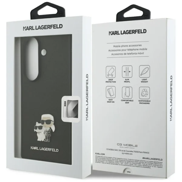 Etui Karl Lagerfeld Saffiano Karl&Choupette Pin na Samsung Galaxy Z Fold7 - czarnepol