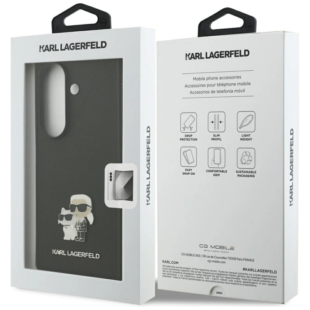 Etui Karl Lagerfeld Saffiano Karl&Choupette Pin na Samsung Galaxy Z Fold7 - czarnepol