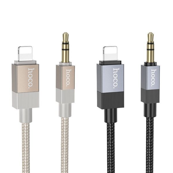1d095e1f8a9d69289ac91effc4bb8d40 Cable AUX Jack 3,5 mm (male) to Lightning (male) Hoco 1 m UPA32A black