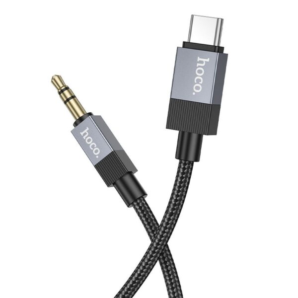 33a7e09c60ced82cdb0dc9e719fc4ad9 Cable AUX Jack 3,5 mm (male) to USB C (male) Hoco 1 m UPA32B black