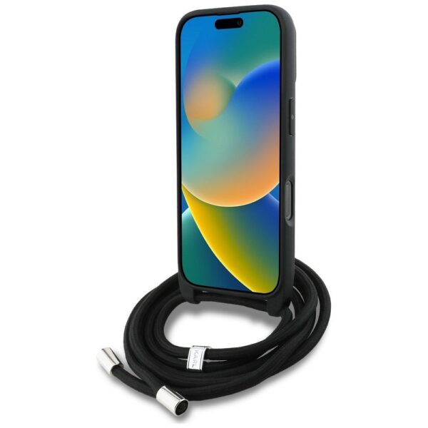 55eaea2a58369e30f6626002960a57a2 KARL LAGERFELD case for IPHONE 16 PRO MAX KLHCP16XPGGRMPCG compatible with MagSafe (CRSSBY Grained PU W/ Pattern & Logo) gray