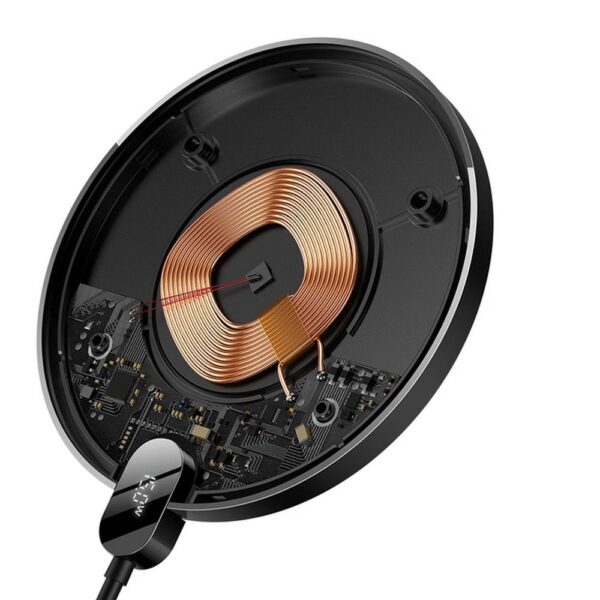 BASEUS wireless charger with digital display 15W CCED000001 black