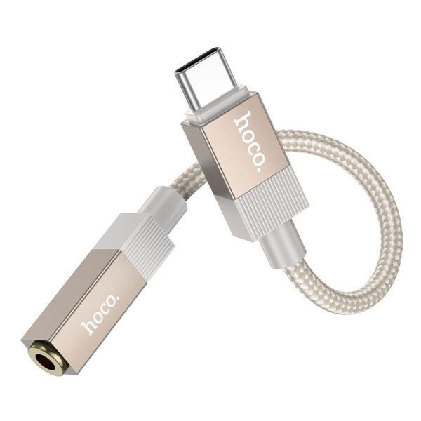590d6de5391631ebe806275da17fd12a Adapter AUX USB C (male) to Jack 3,5 mm (female) Hoco UPA32C gold