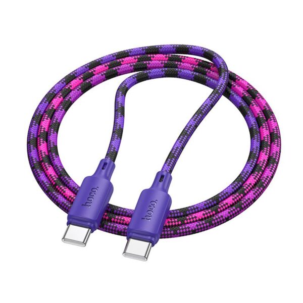 64bc54e01ee9fa6a31fa821d677edabb Cable USB C to USB C Hoco 3A 60W 1 m X116 gradient purple