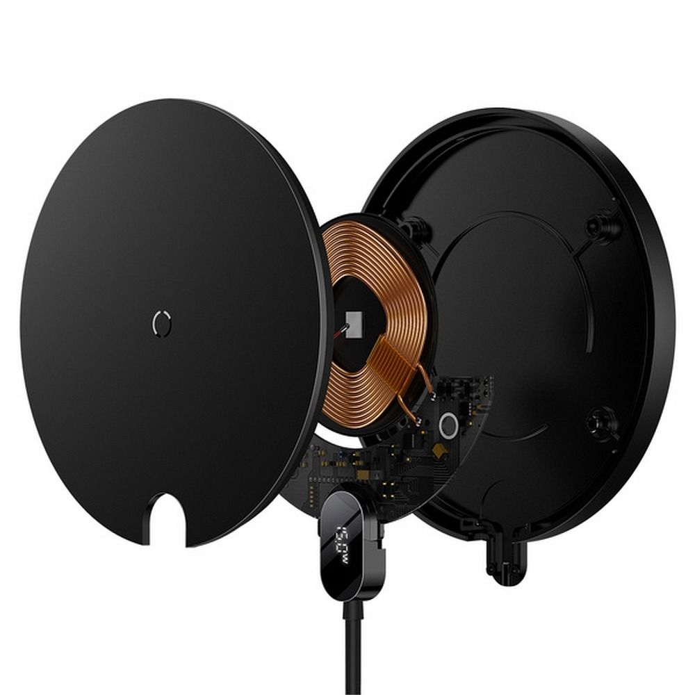 BASEUS wireless charger with digital display 15W CCED000001 black