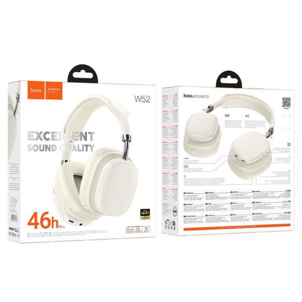 707498a3983f772e22f9226efff16051 HOCO wire headphones bluetooth W52 milky white
