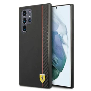 Ferrari On Track Carbon Stripe Case for Samsung Galaxy S22 Ultra - Blackeng