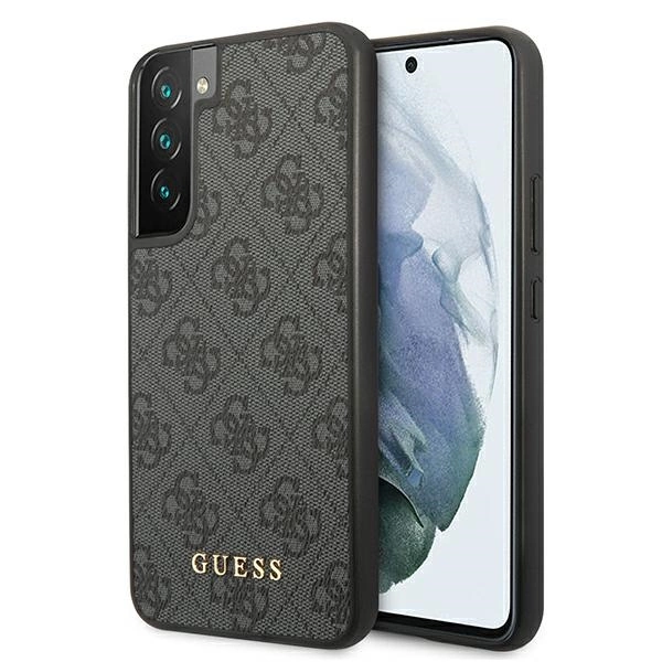 Guess GUHCS22SG4GFGR S22 S901 szary/grey hard case 4G Metal Gold Logoeng