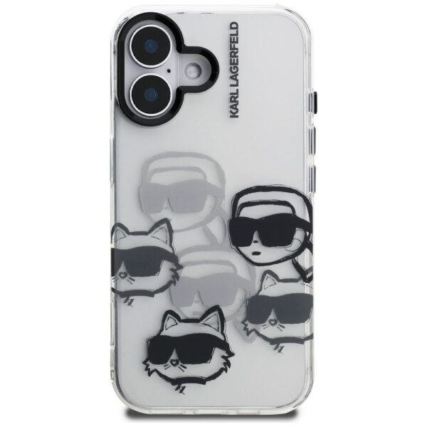 KARL LAGERFELD case for IPHONE 16 KLHCP16SHMCHKCT (IML Multi K&C Head Pattern)