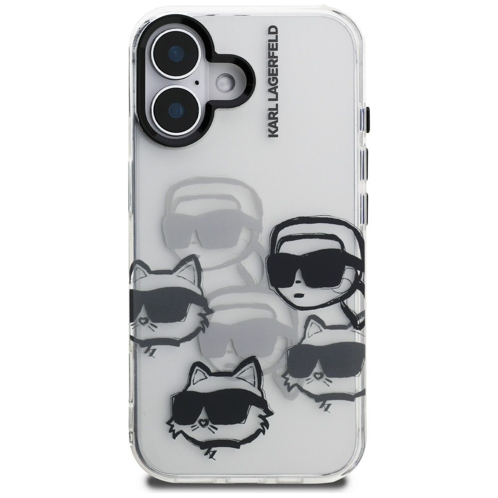 KARL LAGERFELD case for IPHONE 16 KLHCP16SHMCHKCT (IML Multi K&C Head Pattern)