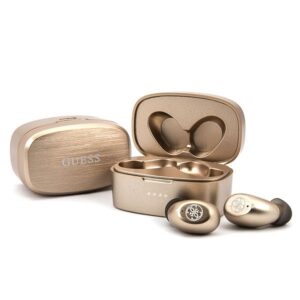 Bluetooth Earphones Stereo TWS GUESS V5.0 4H MUSIC TIME with docking station gold ( GUTWSJL4GGO )