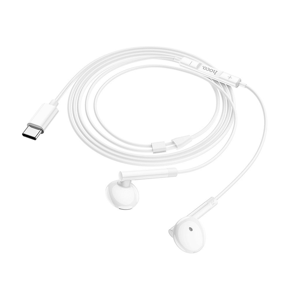 HOCO wire earphones Type C with microphone M95 white