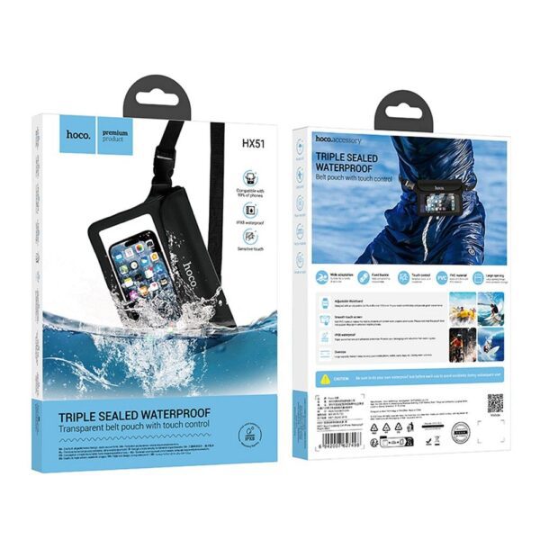 bc076f862e41ce3c48c94863691f8aab EOL Waterproof case for mobile phone Hoco IPX8 HX51 black