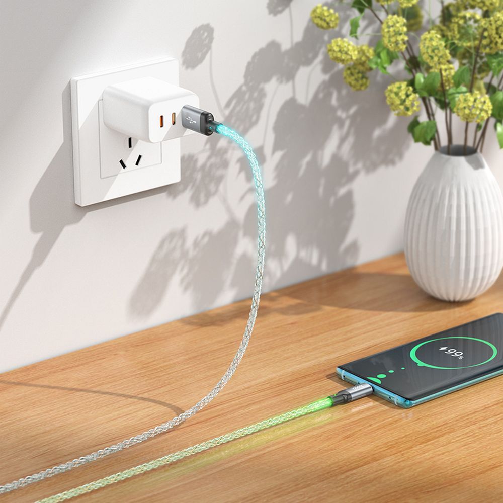 be8eed225f0e90cc4b03d5ede85a1af8 Cable USB A to USB C Hoco 3A 1 m U112 gray