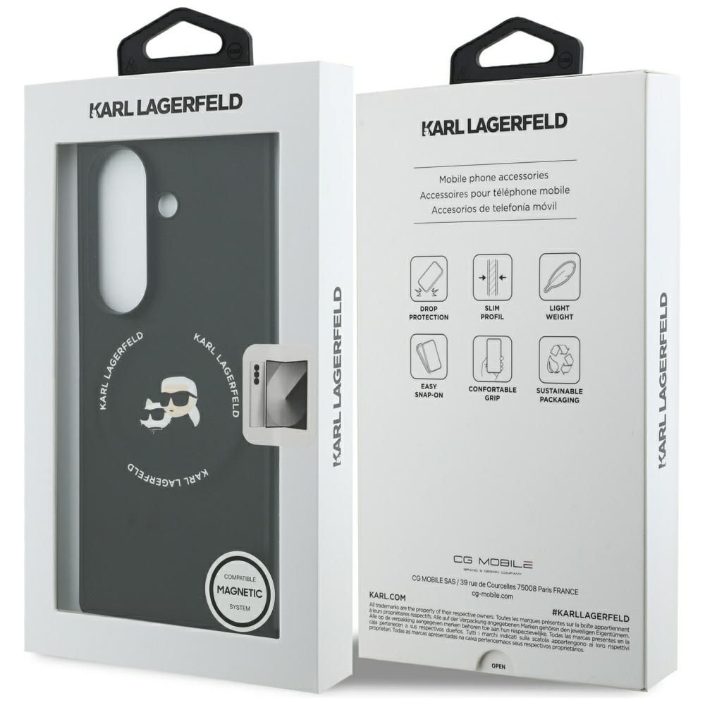 KARL LAGERFELD case for SAMSUNG Z Fold7 KLHMZFD7PSMLRKCK compatible with MagSafe (PU K&C) black