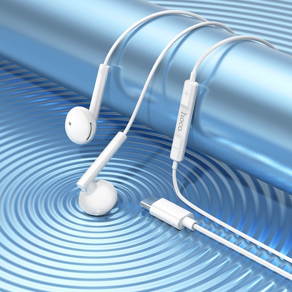 HOCO wire earphones Type C with microphone M95 white