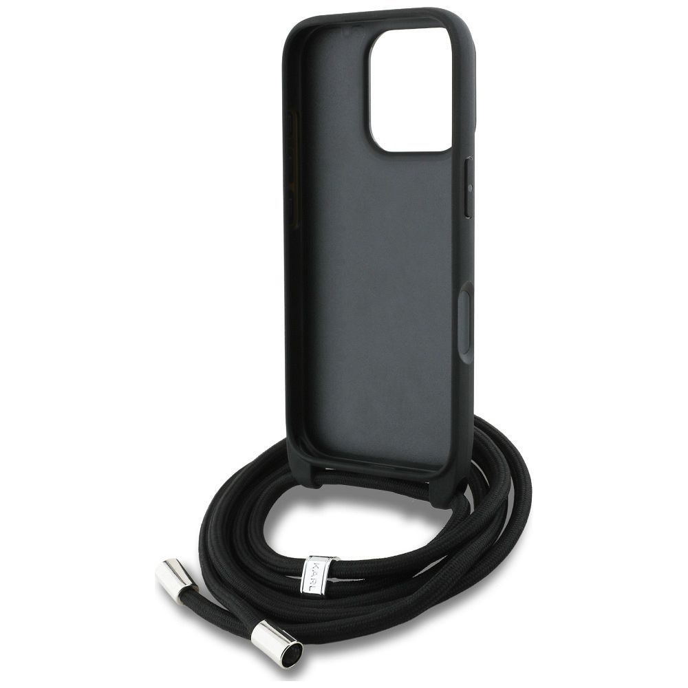 fd22f096d432ed604903ebcceb91e4d2 KARL LAGERFELD case for IPHONE 16 PRO MAX KLHCP16XPGGRMPCK compatible with MagSafe (CRSSBY Grained PU W/ Pattern & Logo) black