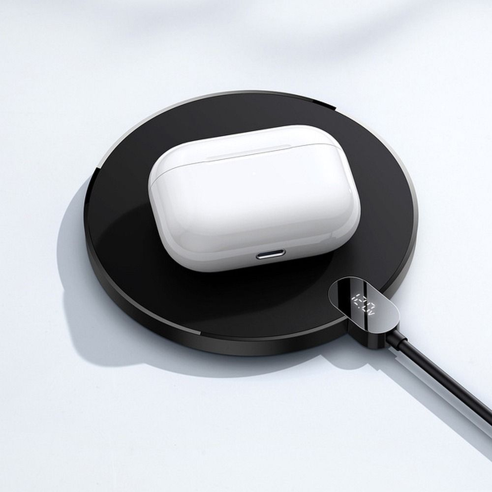 BASEUS wireless charger with digital display 15W CCED000001 black