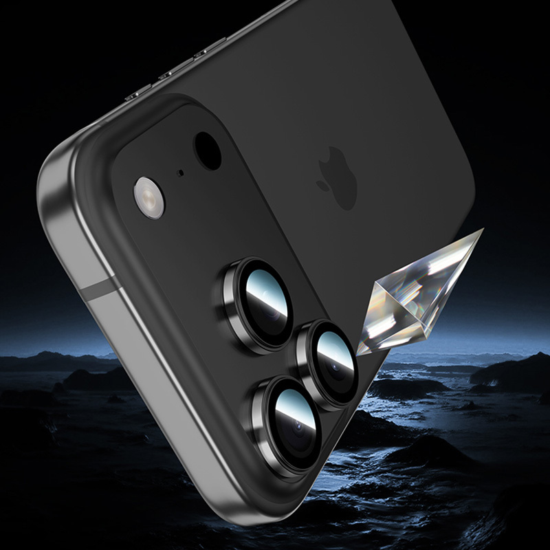 Benks Tempered glass Glass Warrior Metal Lens Protector on camera for Iphone 17 Air (lens 1 piece) black