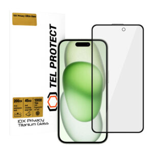 Tempered glass Tel Protect 10X Privacy Titanium for Iphone 16 (envelope)