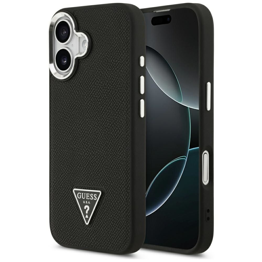 00920bdabceaecf5c5fb7b60215c5473 GUESS case for IPHONE 17 compatible with MagSafe GUHMP17SPGTSPSK (Grained PU Triangle Logo) black