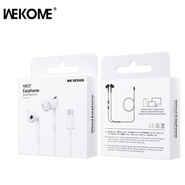 Ακουστικά WK YA17 USB-C Λευκό