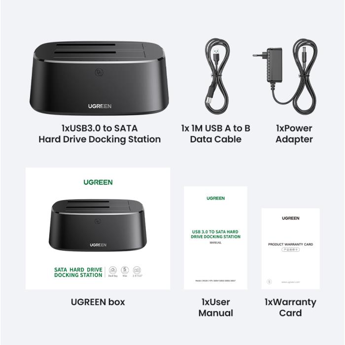 Docking Station 3.5"/2.5" SATA UGREEN CM198 50857 USB 3.0