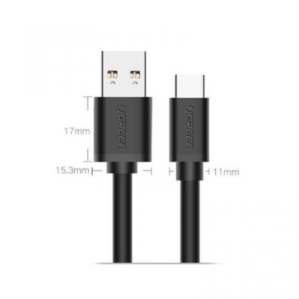 Καλώδιο Φόρτισης UGREEN US184 20882 USB σε USB-C 1m Μαύρο