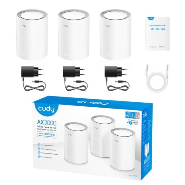 Mesh Cudy M3000 V2.0 Wi-Fi6 AX3000 White (3-Pack)