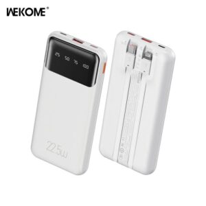 Power Bank 10000mAh PD 22,5W WK WP-63 2 Θέσεων, με καλώδιο Lightning/USB-C Λευκό