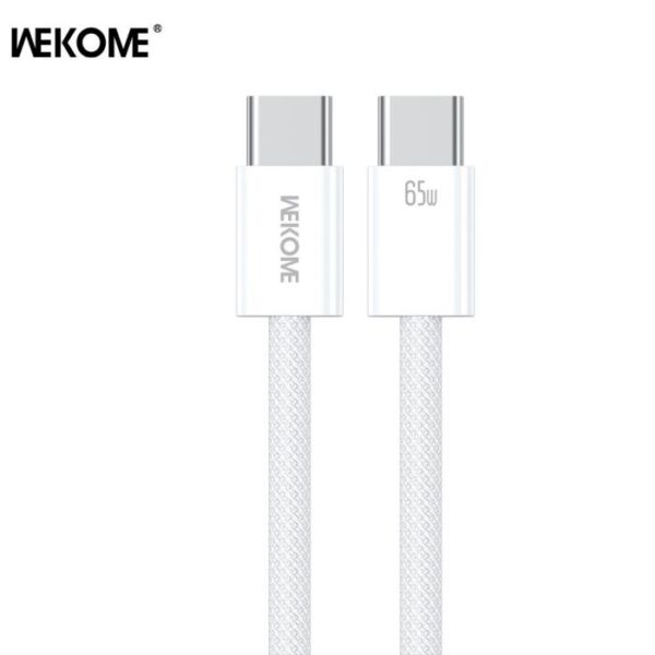 Καλώδιο Φόρτισης WK WDC-21 USB-C σε USB-C PD 65W 1m Λευκό