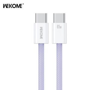 Καλώδιο Φόρτισης WK WDC-21 USB-C σε USB-C PD 65W 1m Μώβ