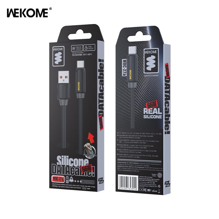 Καλώδιο Φόρτισης WK WDC-27a USB σε USB-C PD 66W 1m Μαύρο