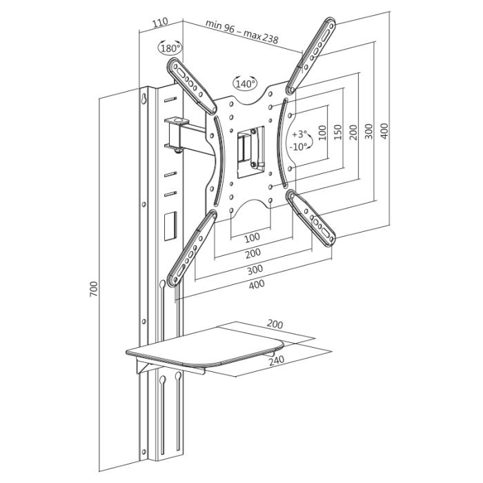 Βάση Τηλεόρασης Επιτοίχια LogiLink BP0048 32"-55"