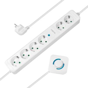 Πολύπριζο 6 Θέσεων LogiLink LPS271, με Διακόπτη Ποδιού 1.5m Λευκό