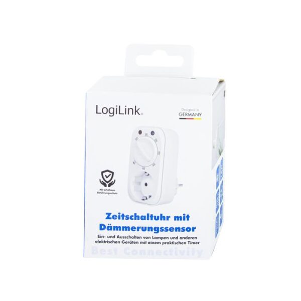 Πρίζα LogiLink ET0012, με Χρονοδιακόπτη & Αισθητήρα Φωτός