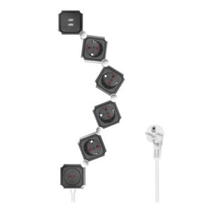 Πολύπριζο 4 Θέσεων LogiLink LPS276U, με 2 Θύρες USB 1.5m Λευκό