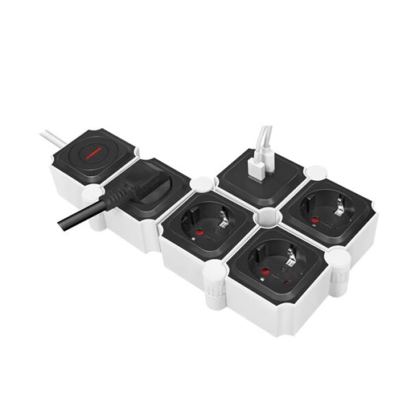 Πολύπριζο 4 Θέσεων LogiLink LPS276U, με 2 Θύρες USB 1.5m Λευκό