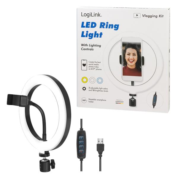 Ring Light 20cm LogiLink AA0151, για Smartphone