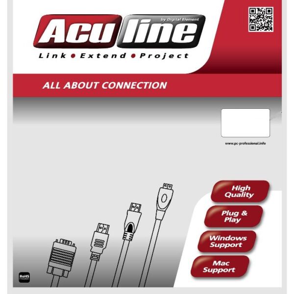 Καλώδιο USB 2.0 M/F Aculine USB-003 5m Μαύρο