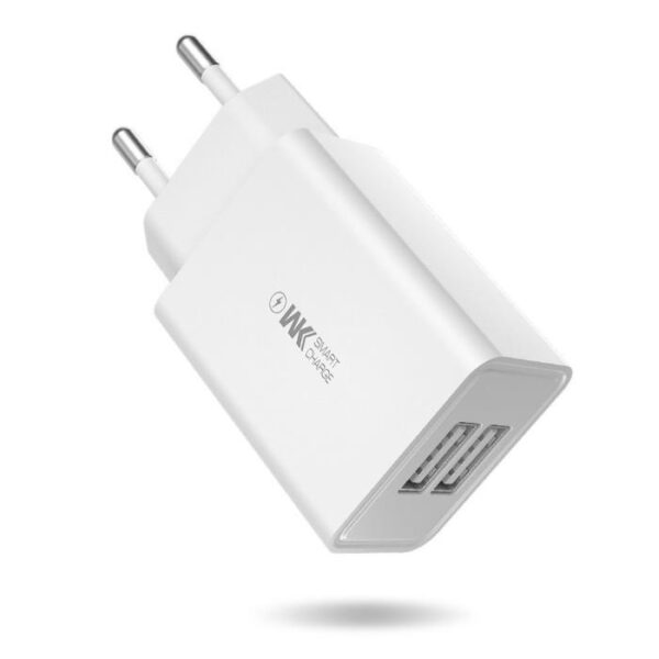 Φορτιστής Σπιτιού WK WP-U56 2 Θέσεων ,με καλώδιο Lightning Λευκό