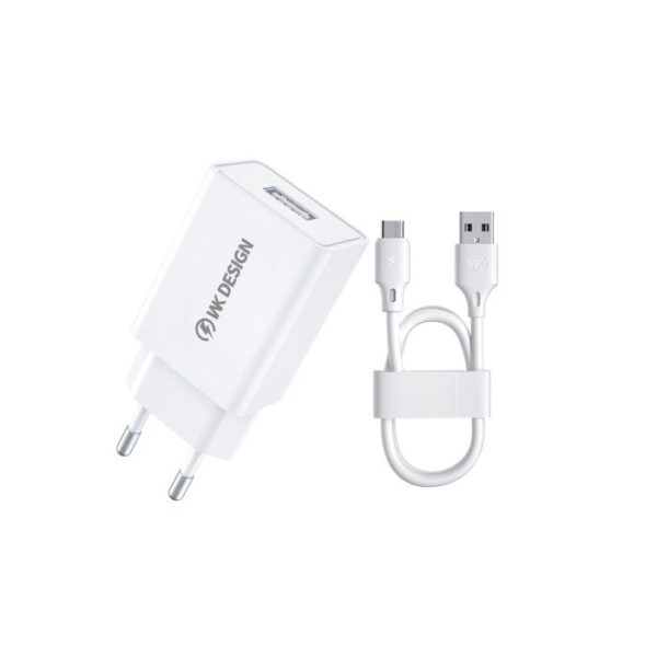 Φορτιστής Σπιτιού 10W WK WP-U118, με καλώδιο USB-C Λευκό